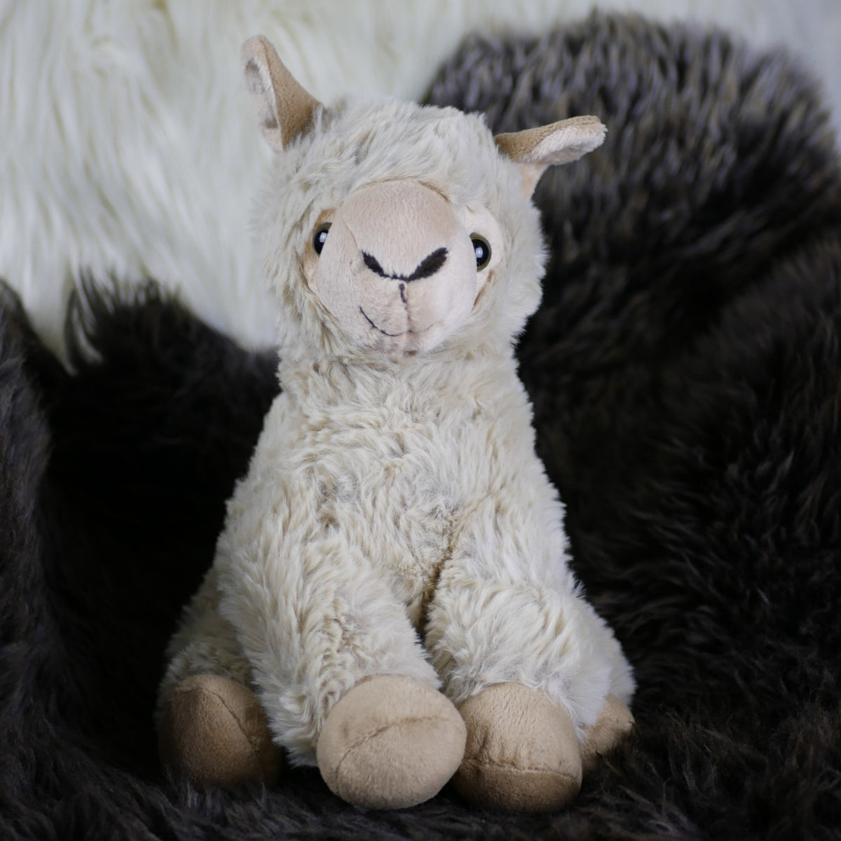 Alpaka Kuscheltier – 25 Cm Groß, Weiches Plüschtier Aus Lockigem Plüsch, Perfekt Für Kinder & Sammler (weiß)