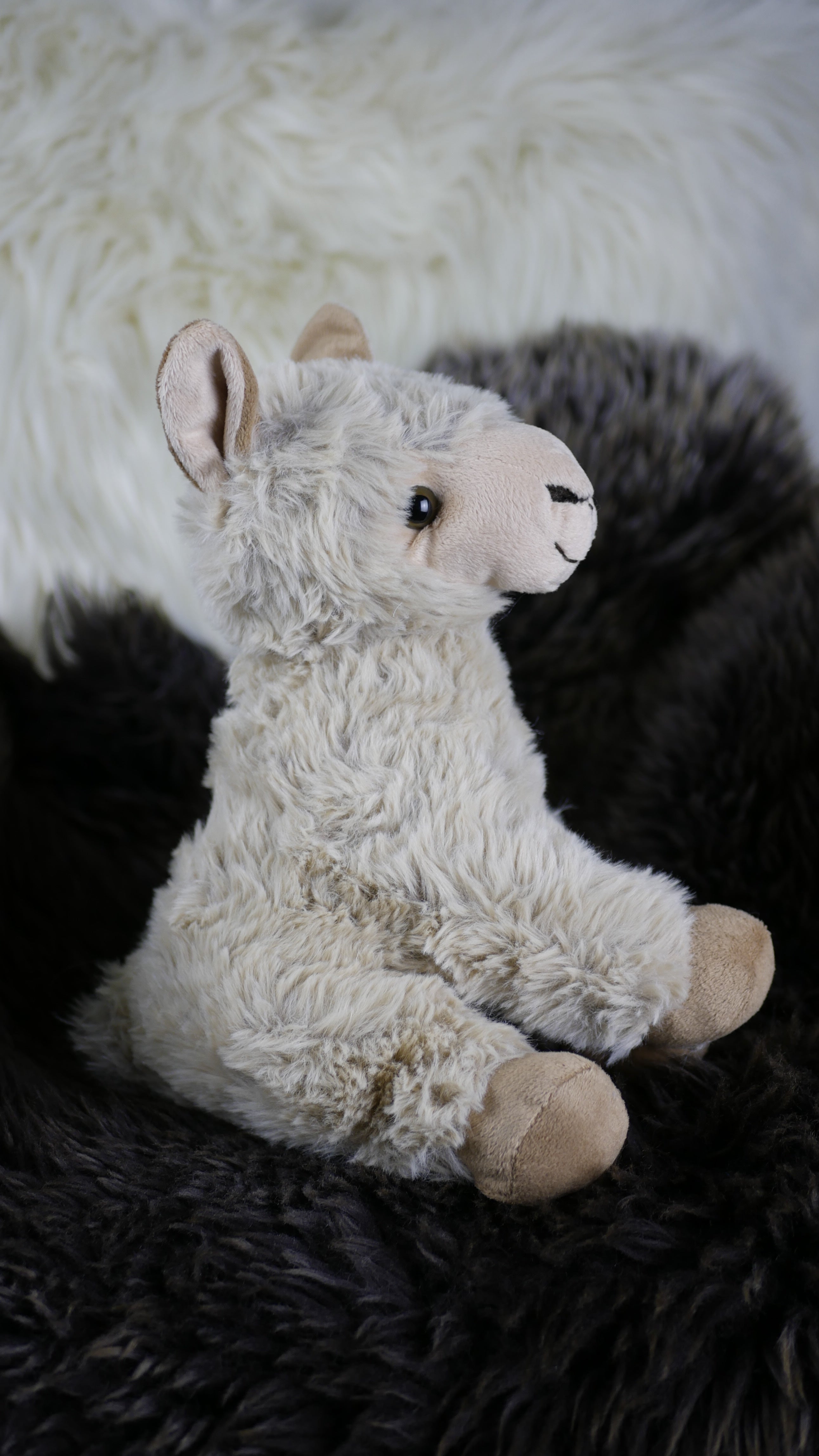 Alpaka Kuscheltier sitzend, stehend oder liegend